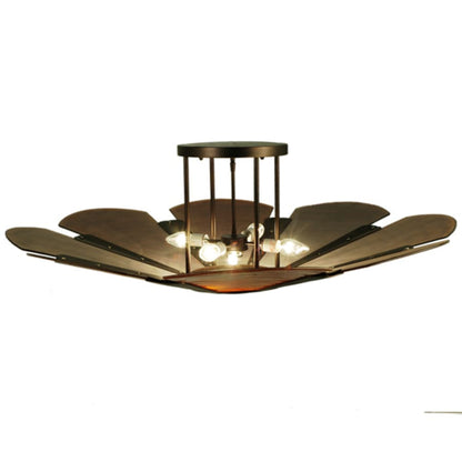 Meyda Tiffany Metro Fusion 4 Light 49" Wide Semi-Flush Bowl Ceiling Fixture - Mahogany Bronze Finish