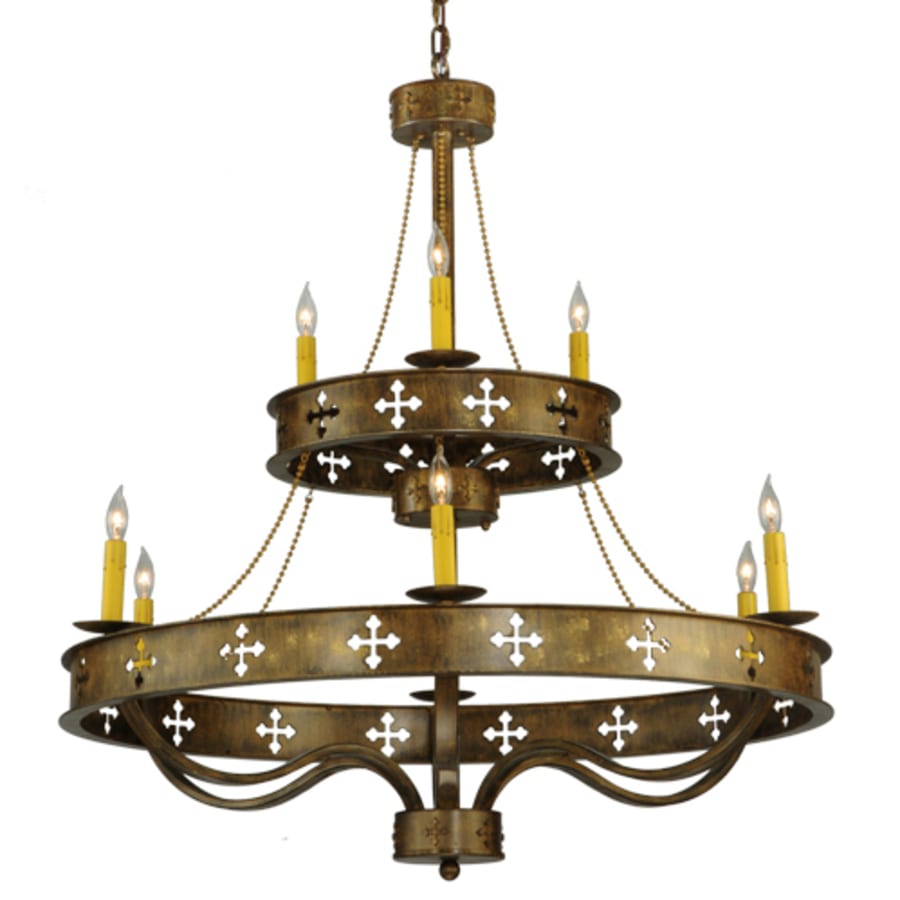 Meyda Tiffany Byzantine 9 Light 38" Wide Taper Candle Style Chandelier