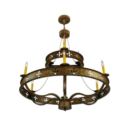 Meyda Tiffany Byzantine 9 Light 38" Wide Taper Candle Style Chandelier