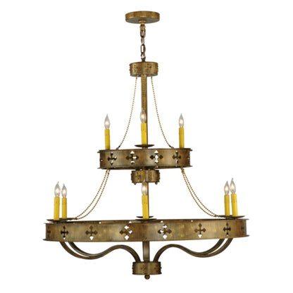Meyda Tiffany Byzantine 9 Light 38" Wide Taper Candle Style Chandelier