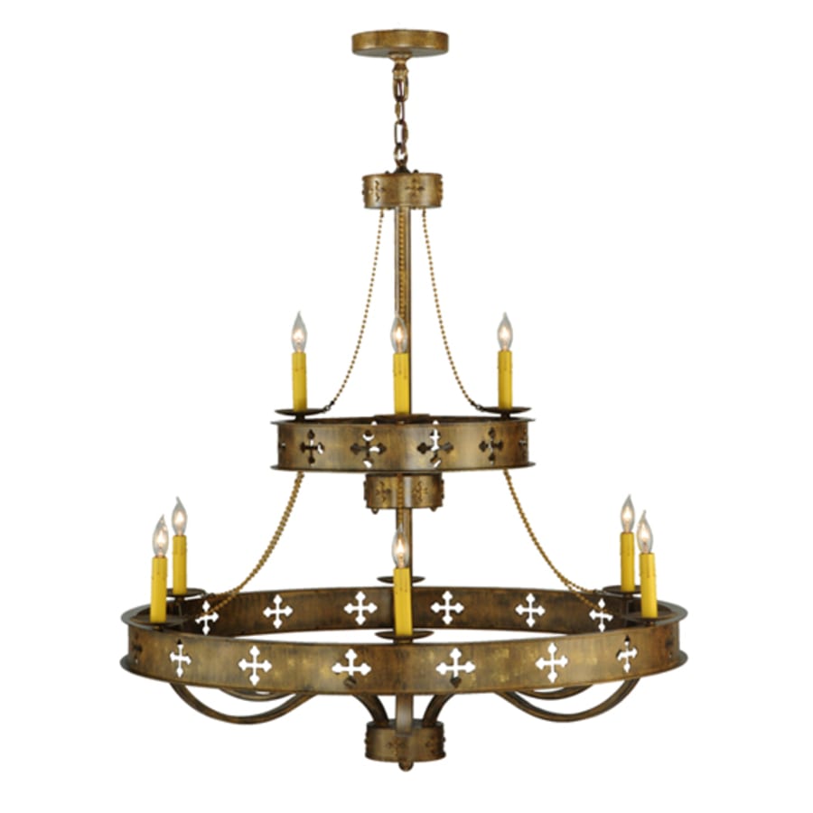 Meyda Tiffany Byzantine 9 Light 38" Wide Taper Candle Style Chandelier