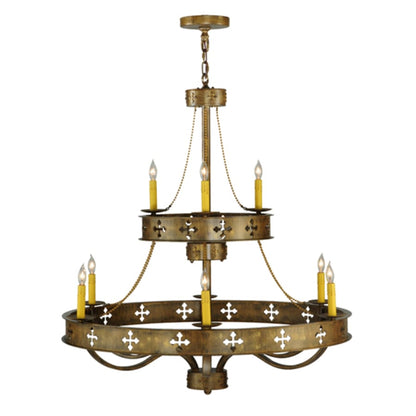 Meyda Tiffany Byzantine 9 Light 38" Wide Taper Candle Style Chandelier