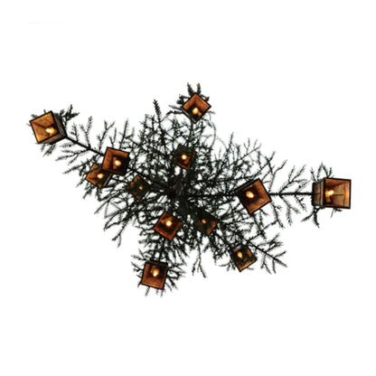 Meyda Tiffany Pine Branch Valley View 15 Light 48" Wide Chandelier - Wrought Iron Finish