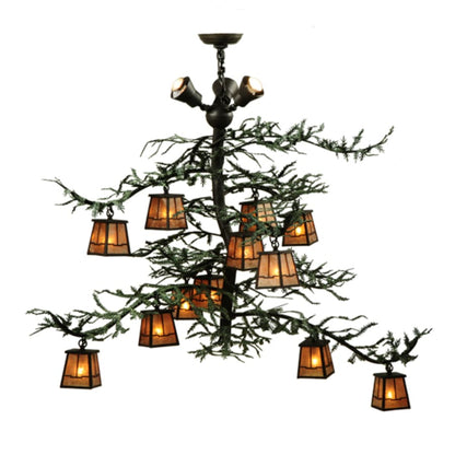 Meyda Tiffany Pine Branch Valley View 15 Light 48" Wide Chandelier - Wrought Iron Finish