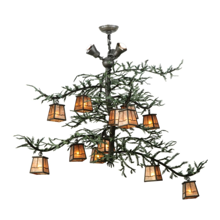 Meyda Tiffany Pine Branch Valley View 15 Light 48" Wide Chandelier - Wrought Iron Finish