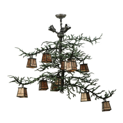 Meyda Tiffany Pine Branch Valley View 15 Light 48" Wide Chandelier - Wrought Iron Finish