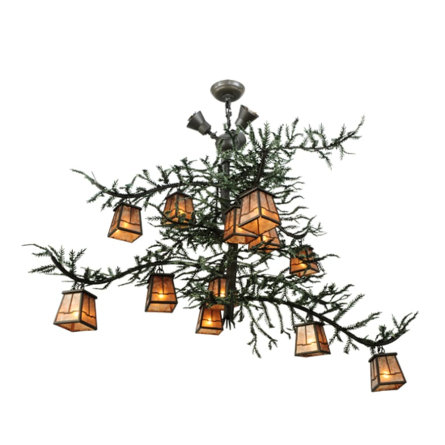 Meyda Tiffany Pine Branch Valley View 15 Light 48" Wide Chandelier - Wrought Iron Finish