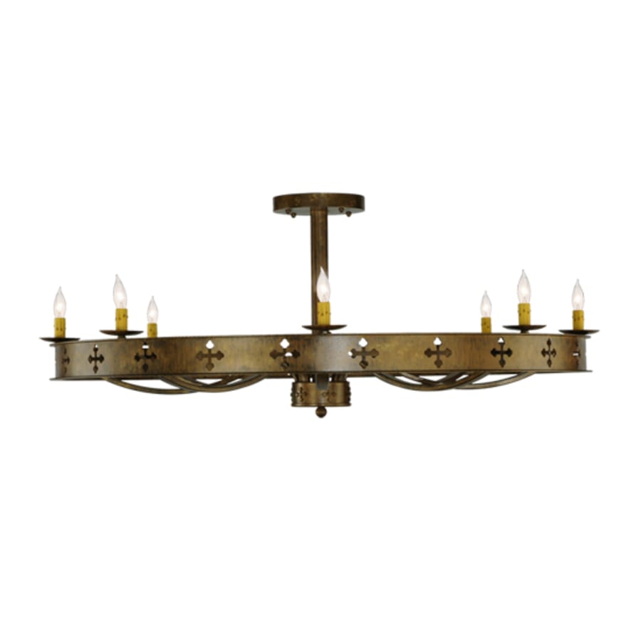 Meyda Tiffany Byzantine 8 Light 48" Wide Semi-Flush Ceiling Fixture