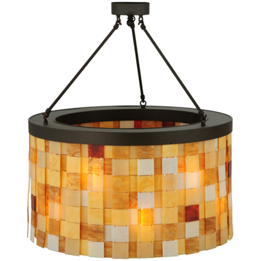 Meyda Tiffany Cilindro Calico 12 Light 27" Wide Semi-Flush Drum Ceiling Fixture