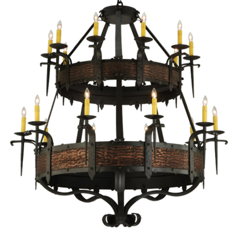 Meyda Tiffany Costello 20 Light 48" Wide Taper Candle Style Chandelier - Burnished Copper / Wrought Iron Finish