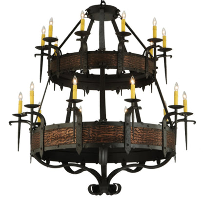 Meyda Tiffany Costello 20 Light 48" Wide Taper Candle Style Chandelier - Burnished Copper / Wrought Iron Finish
