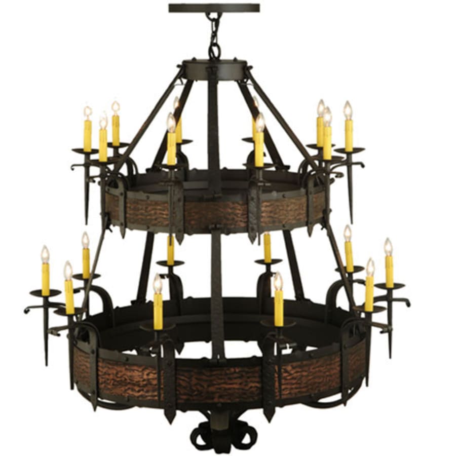 Meyda Tiffany Costello 20 Light 48" Wide Taper Candle Style Chandelier - Burnished Copper / Wrought Iron Finish