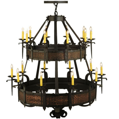 Meyda Tiffany Costello 20 Light 48" Wide Taper Candle Style Chandelier - Burnished Copper / Wrought Iron Finish
