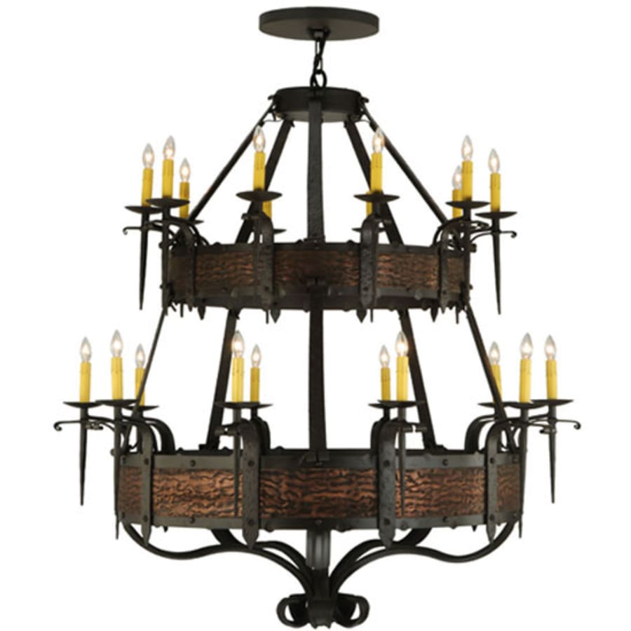 Meyda Tiffany Costello 20 Light 48" Wide Taper Candle Style Chandelier - Burnished Copper / Wrought Iron Finish