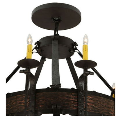 Meyda Tiffany Costello 20 Light 48" Wide Taper Candle Style Chandelier - Burnished Copper / Wrought Iron Finish