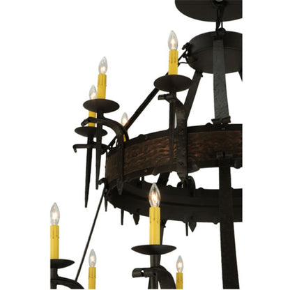 Meyda Tiffany Costello 20 Light 48" Wide Taper Candle Style Chandelier - Burnished Copper / Wrought Iron Finish