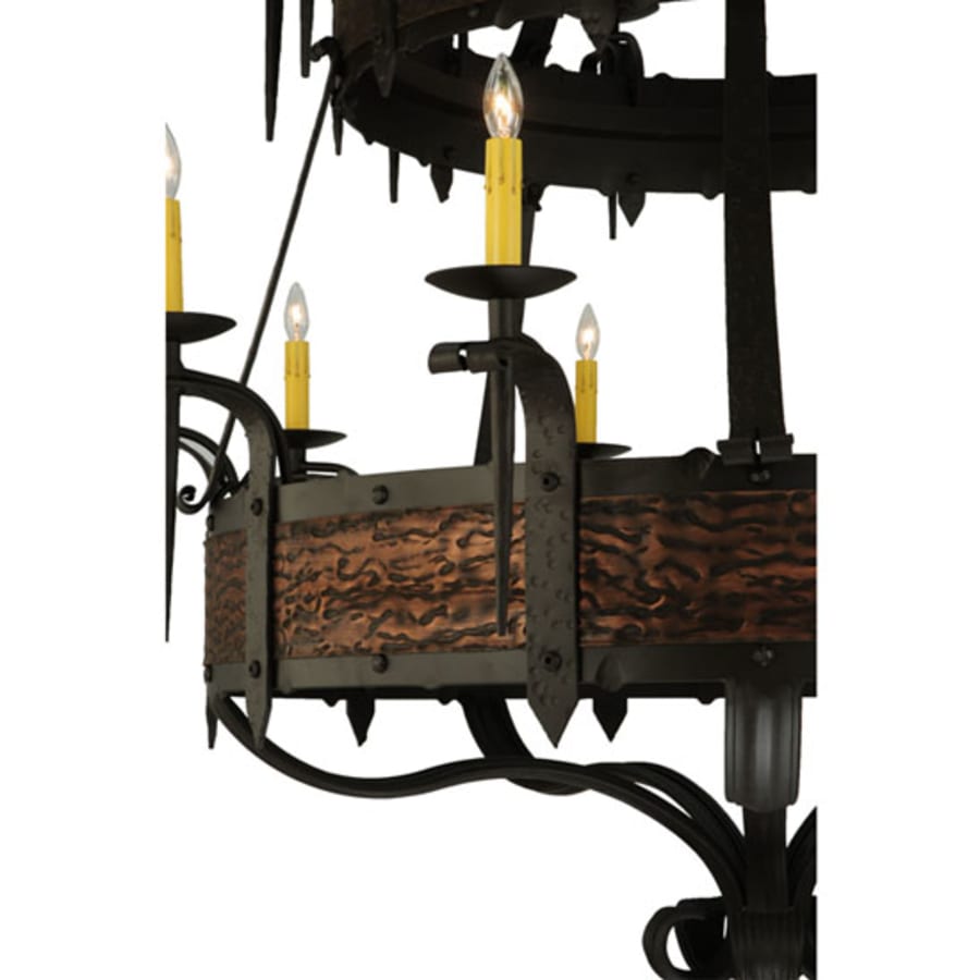 Meyda Tiffany Costello 20 Light 48" Wide Taper Candle Style Chandelier - Burnished Copper / Wrought Iron Finish