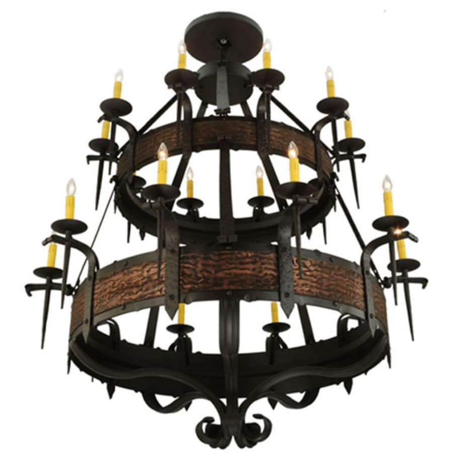 Meyda Tiffany Costello 20 Light 48" Wide Taper Candle Style Chandelier - Burnished Copper / Wrought Iron Finish