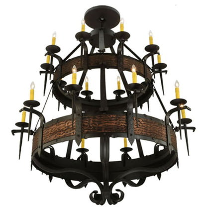 Meyda Tiffany Costello 20 Light 48" Wide Taper Candle Style Chandelier - Burnished Copper / Wrought Iron Finish