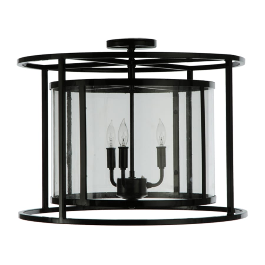 Meyda Tiffany Kitzi Cilindro 3 Light 22" Wide Semi-Flush Drum Ceiling Fixture
