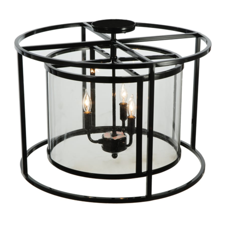 Meyda Tiffany Kitzi Cilindro 3 Light 22" Wide Semi-Flush Drum Ceiling Fixture