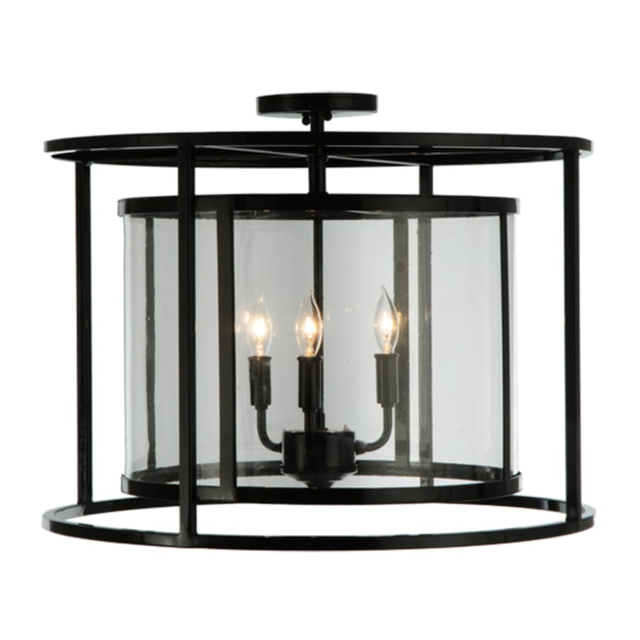 Meyda Tiffany Kitzi Cilindro 3 Light 22" Wide Semi-Flush Drum Ceiling Fixture
