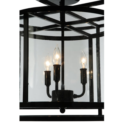 Meyda Tiffany Kitzi Cilindro 3 Light 22" Wide Semi-Flush Drum Ceiling Fixture