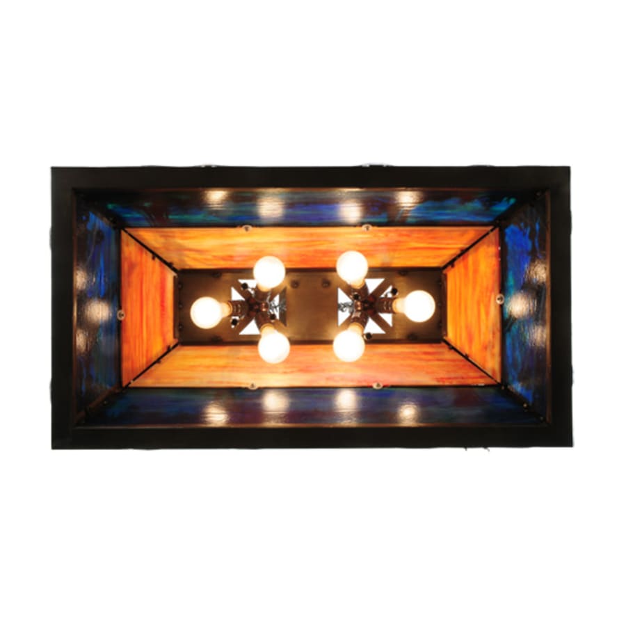 Meyda Tiffany Moose through the Trees 6 Light 35" Wide Linear Pendant