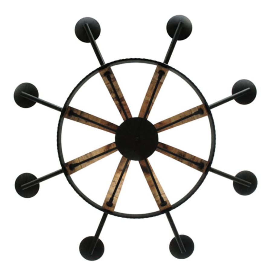 Meyda Tiffany Barrel Stave Madera 8 Light 42" Wide Taper Candle Style Chandelier - Natural Wood Finish