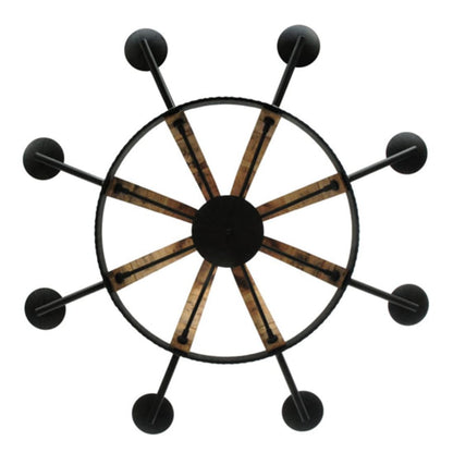 Meyda Tiffany Barrel Stave Madera 8 Light 42" Wide Taper Candle Style Chandelier - Natural Wood Finish