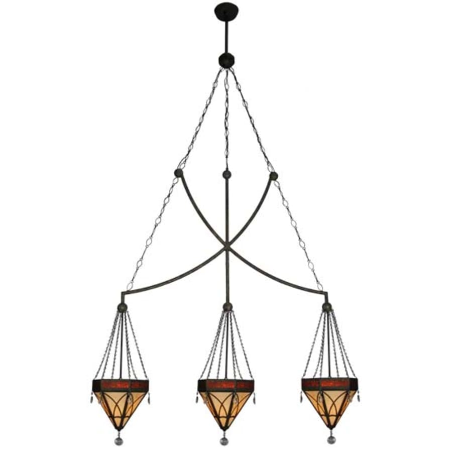 Meyda Tiffany Larkfield 3 Light 62" Wide Linear Pendant