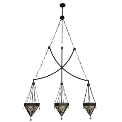 Meyda Tiffany Larkfield 3 Light 62" Wide Linear Pendant