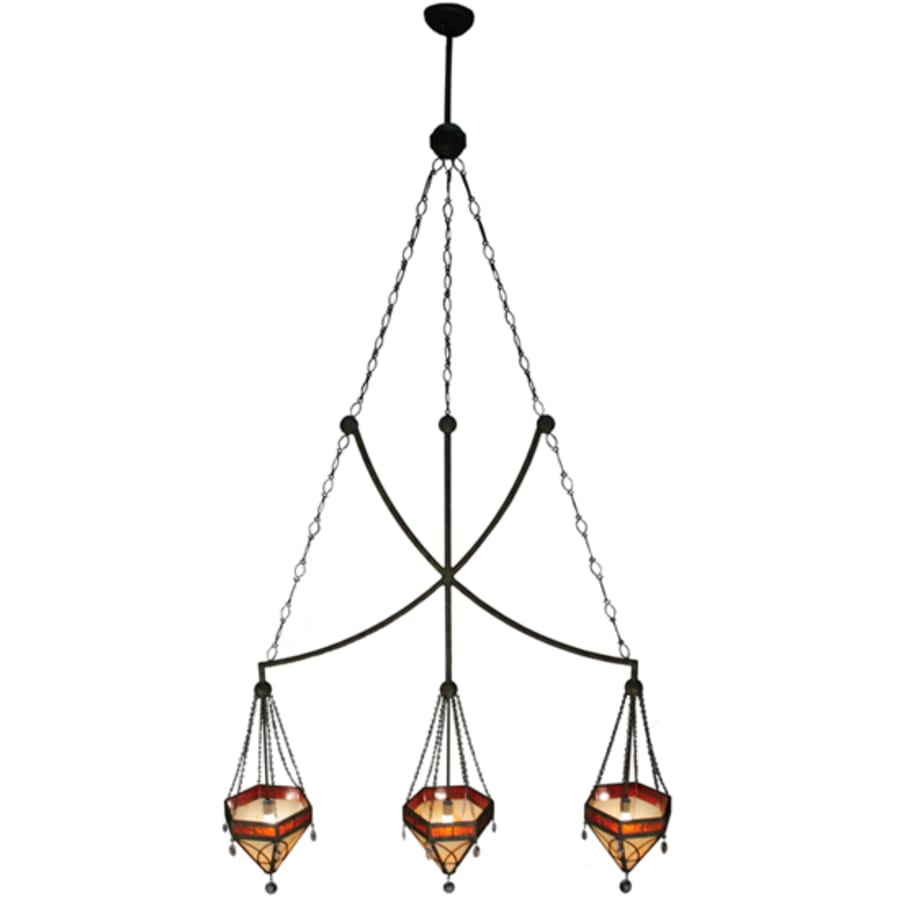 Meyda Tiffany Larkfield 3 Light 62" Wide Linear Pendant