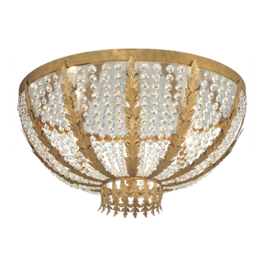 Meyda Tiffany Chrisanne 5 Light 33" Wide Flush Mount Bowl Ceiling Fixture - Pompeii Gold Finish