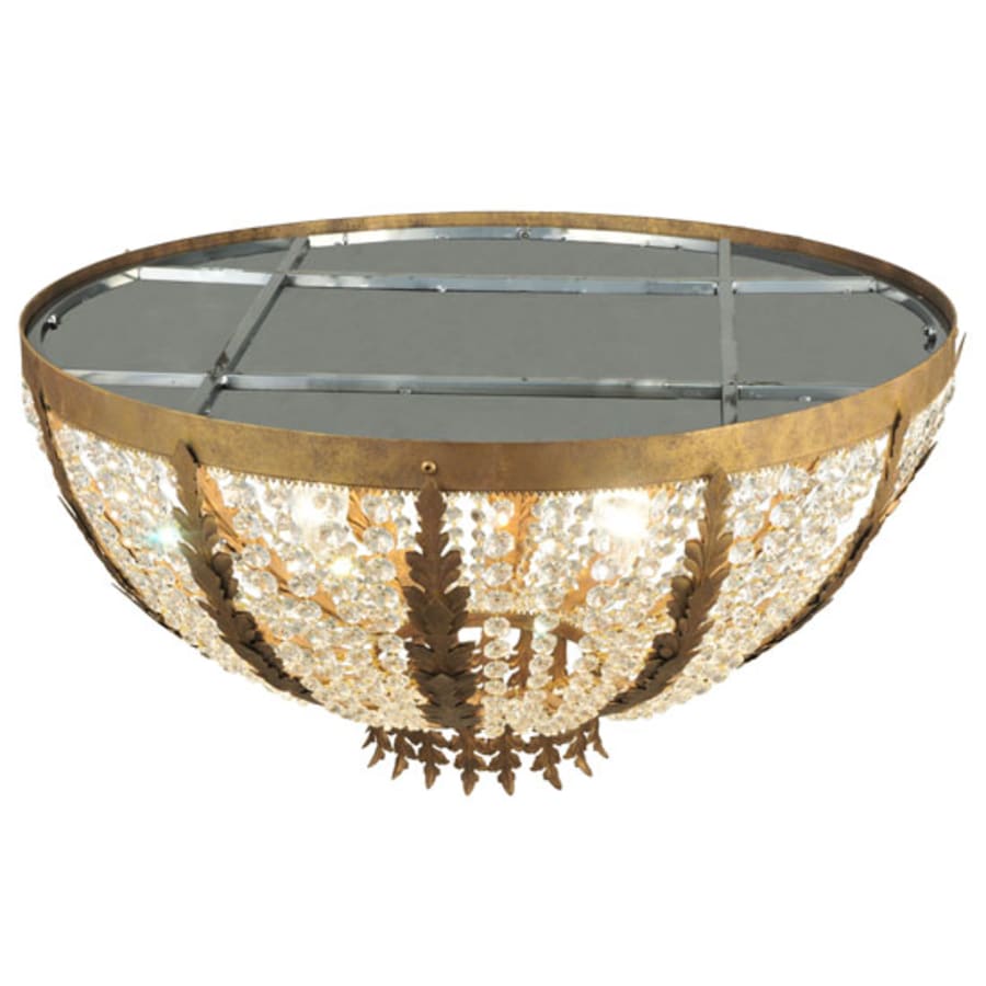 Meyda Tiffany Chrisanne 5 Light 33" Wide Flush Mount Bowl Ceiling Fixture - Pompeii Gold Finish