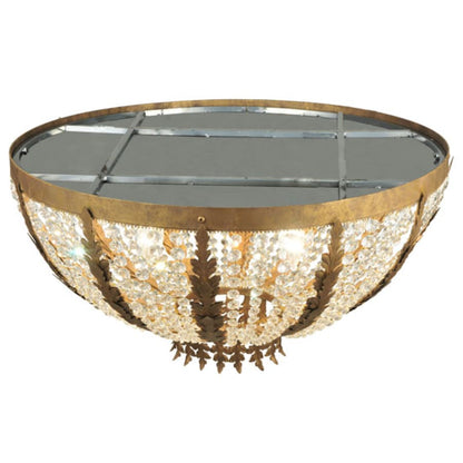Meyda Tiffany Chrisanne 5 Light 33" Wide Flush Mount Bowl Ceiling Fixture - Pompeii Gold Finish