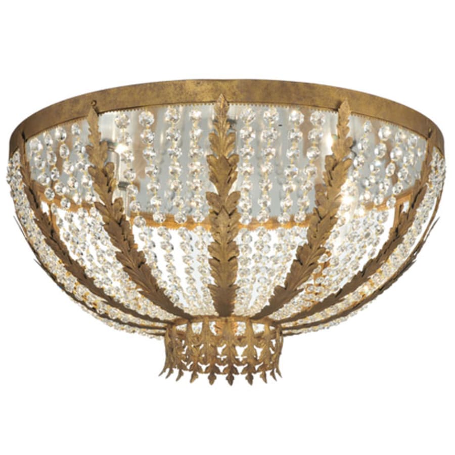 Meyda Tiffany Chrisanne 5 Light 33" Wide Flush Mount Bowl Ceiling Fixture - Pompeii Gold Finish