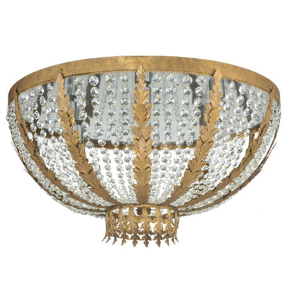 Meyda Tiffany Chrisanne 5 Light 33" Wide Flush Mount Bowl Ceiling Fixture - Pompeii Gold Finish