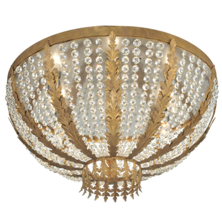 Meyda Tiffany Chrisanne 5 Light 33" Wide Flush Mount Bowl Ceiling Fixture - Pompeii Gold Finish