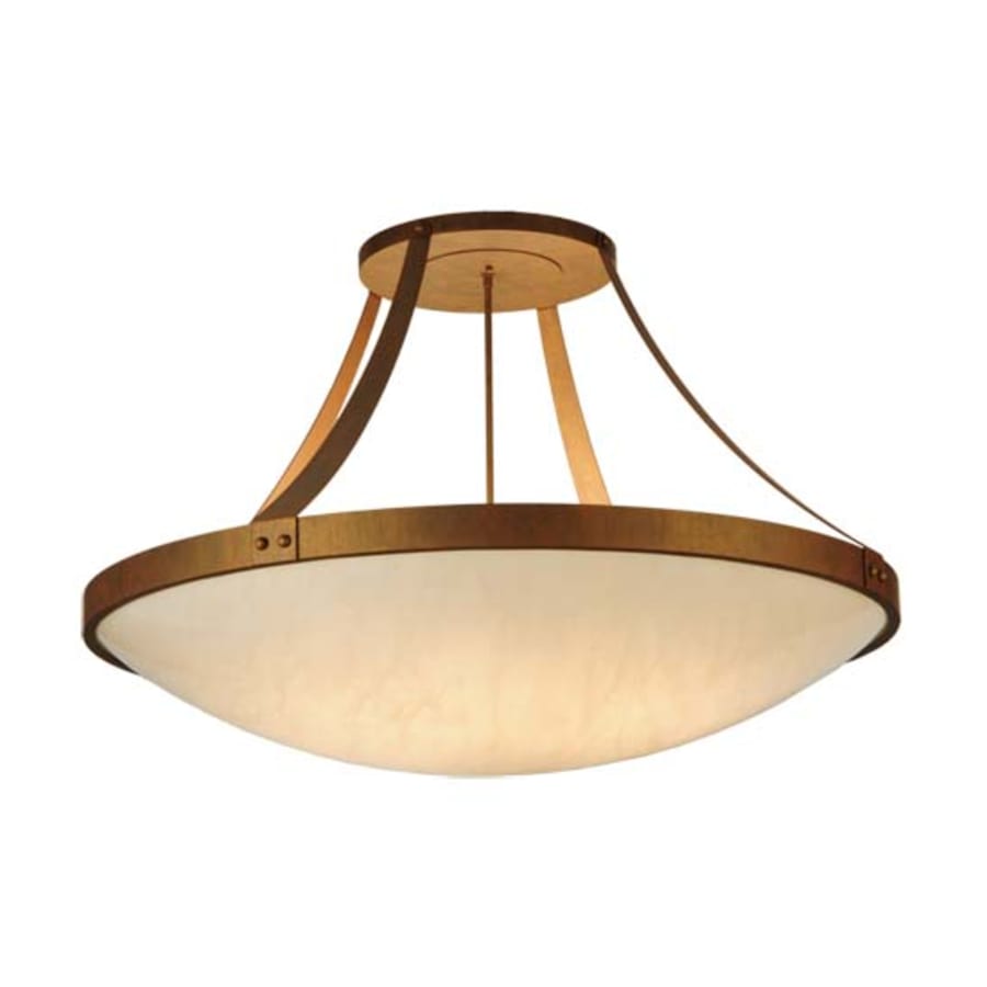 Meyda Tiffany Urban 8 Light 43" Wide Semi-Flush Bowl Ceiling Fixture - Cortez Gold Finish