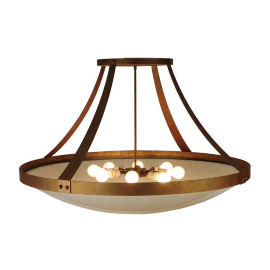 Meyda Tiffany Urban 8 Light 43" Wide Semi-Flush Bowl Ceiling Fixture - Cortez Gold Finish