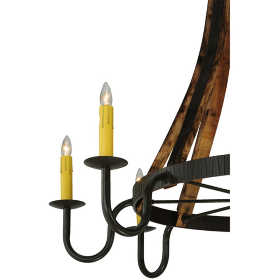 Meyda Tiffany Barrel Stave Madera 8 Light 48" Wide Taper Candle Style Chandelier - Natural Wood / Timeless Bronze Finish