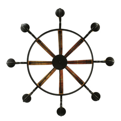 Meyda Tiffany Barrel Stave Madera 8 Light 48" Wide Taper Candle Style Chandelier - Natural Wood / Timeless Bronze Finish