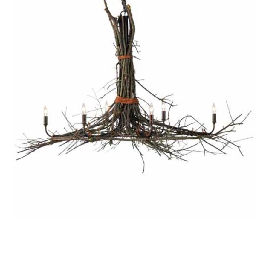 Meyda Tiffany Long Twigs 6 Light 36" Wide Ring Chandelier