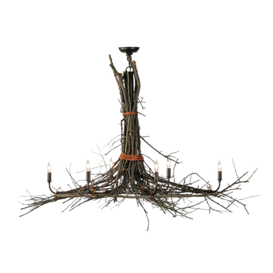 Meyda Tiffany Long Twigs 6 Light 36" Wide Ring Chandelier