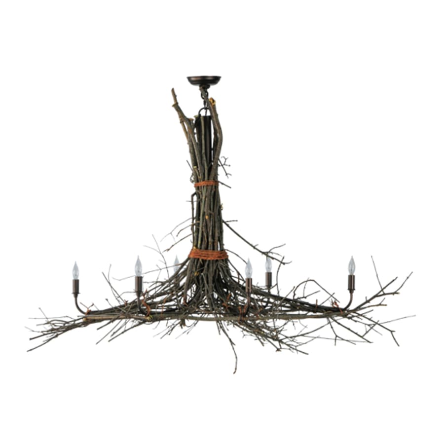 Meyda Tiffany Long Twigs 6 Light 36" Wide Ring Chandelier