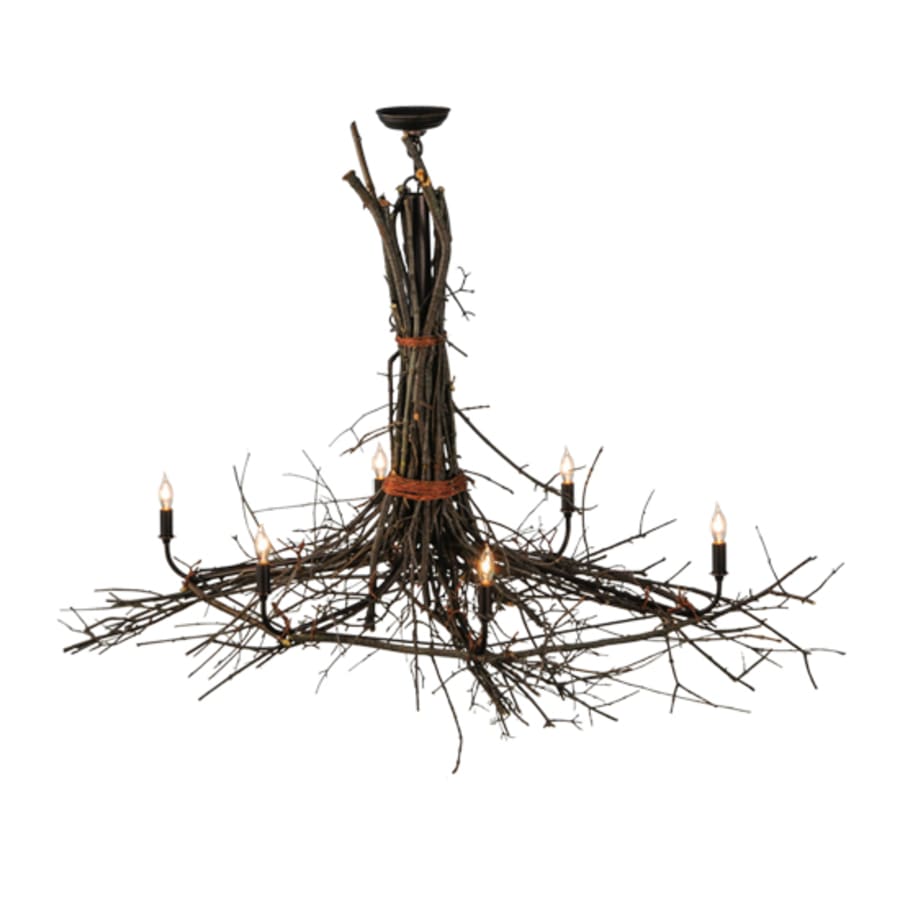 Meyda Tiffany Long Twigs 6 Light 36" Wide Ring Chandelier