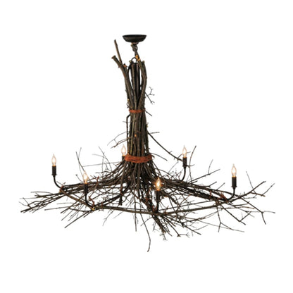 Meyda Tiffany Long Twigs 6 Light 36" Wide Ring Chandelier