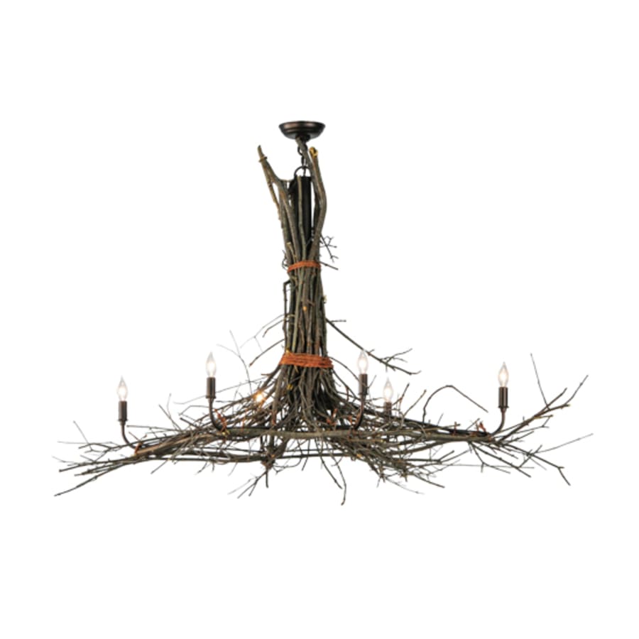 Meyda Tiffany Long Twigs 6 Light 36" Wide Ring Chandelier