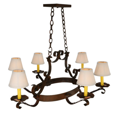 Meyda Tiffany Hand forged 6 Light 32" Wide Ring Chandelier